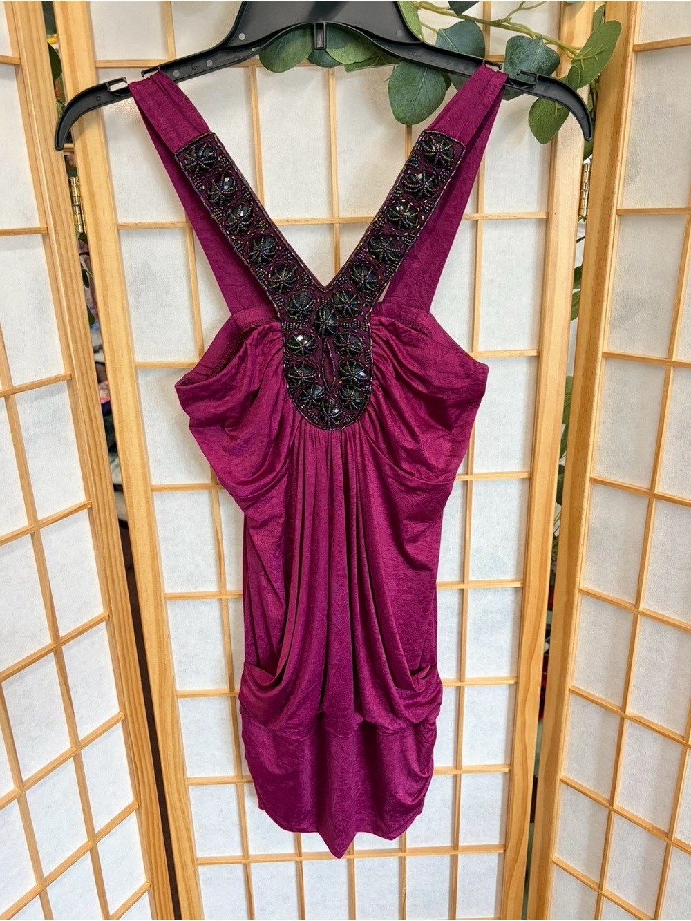 Embellished Magenta Tank